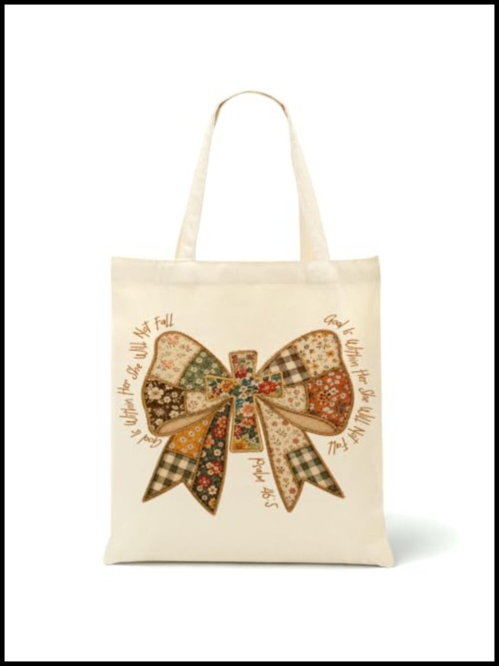 Christian Canvas Tote Bag Faith Religious Inspirational Gift for Women